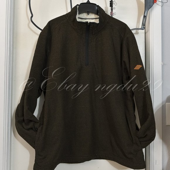 Orvis Sweaters Orvis Men Fleece Lined 4 Zip Pullover Brown Poshmark